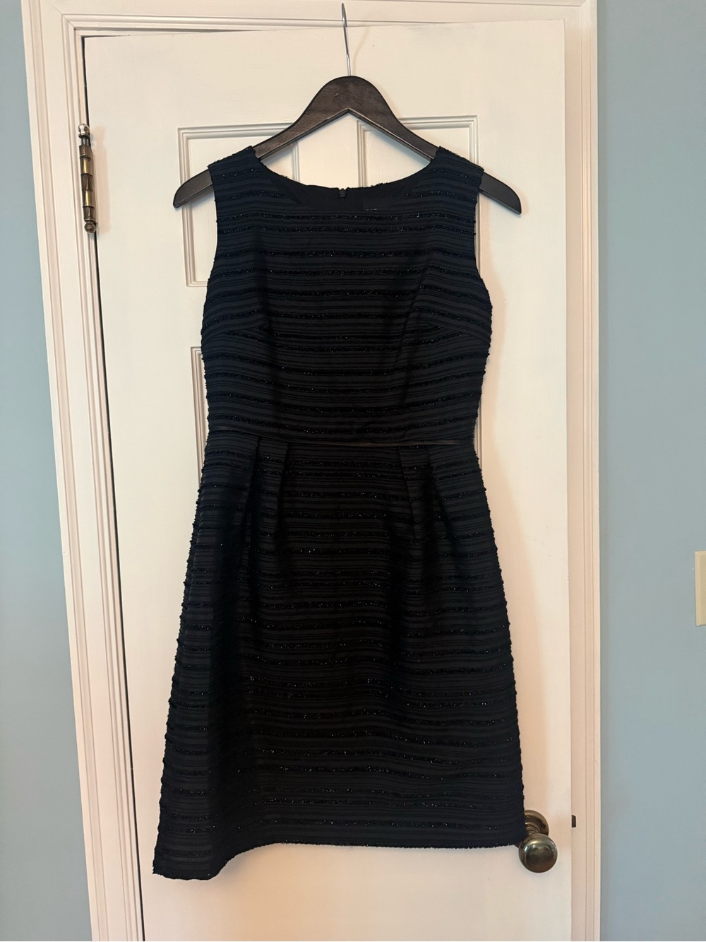 Cynthia Rowley Black Textured Sleeveless Fit-and-Flare Dress